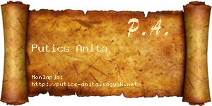 Putics Anita névjegykártya